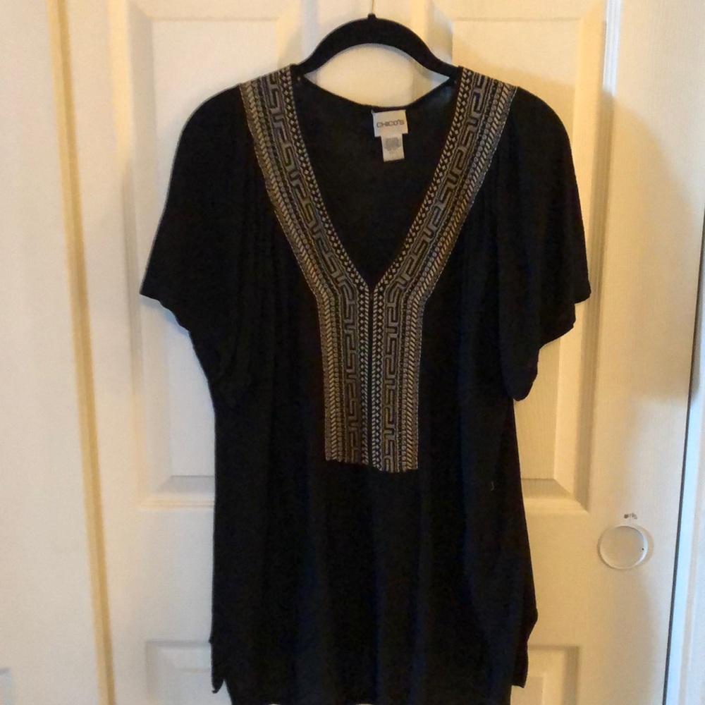 Chicos flutter sleeve tunic. 28” long